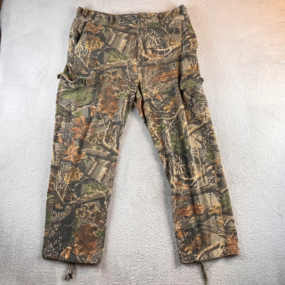 Cabelas Seclusion 3D Camo Cargo Pants Mens Woodland Mesh Hunting Trouser 36x28